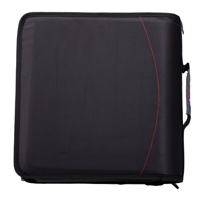 Case It Mighty Zip Tab 3" 3-Ring Zipper Binders, Black (D-146-BLACK)