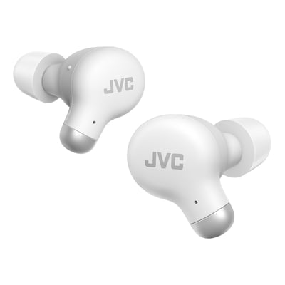 JVC Marshmallow Plus True Wireless Active Noise Canceling Earbuds with Microphone & Charging Case, Bluetooth, HA-A25T (White)