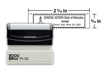 Custom 2000 Plus® PI 30 Pre-inked Notary Stamp, 9/16 x 2-5/16