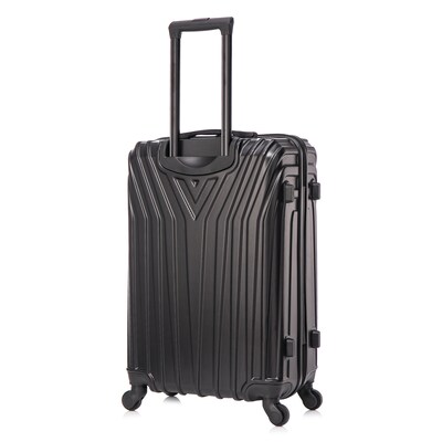 InUSA Vasty 26.37" Hardside Suitcase, 4-Wheeled Spinner, TSA Checkpoint Friendly, Black (IUVAS00M-BLK)