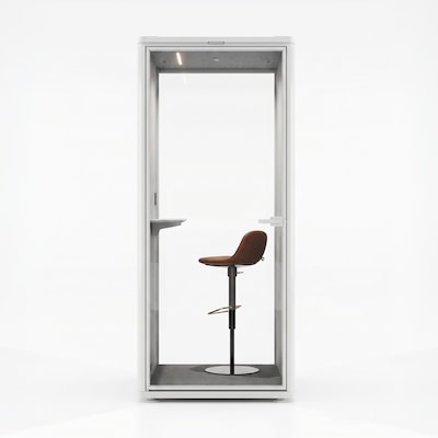Uncaged Ergonomics Modular Acoustic Office Pod with Ventilation, Lighting and Power, Small, White (POD-S-White)