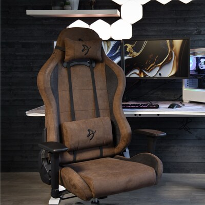 Arozzi Torretta Supersoft Microfiber Ergonomic Racing Gaming Chair, Brown (TORRETTA-SPSF-BWN)