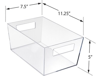 Azar Large Open Lid Storage Tote, Clear, 4/Pack (556237)