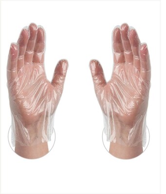 Ammex X3 Poly Gloves, Medium, Clear, 500/Box (PGLOVE-M-500)