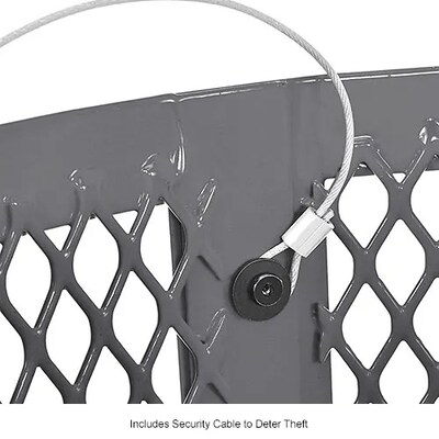 Global Industrial Outdoor Diamond Steel Trash Can w/ Flat Lid, 36 Gallon, Gray (261924GY)