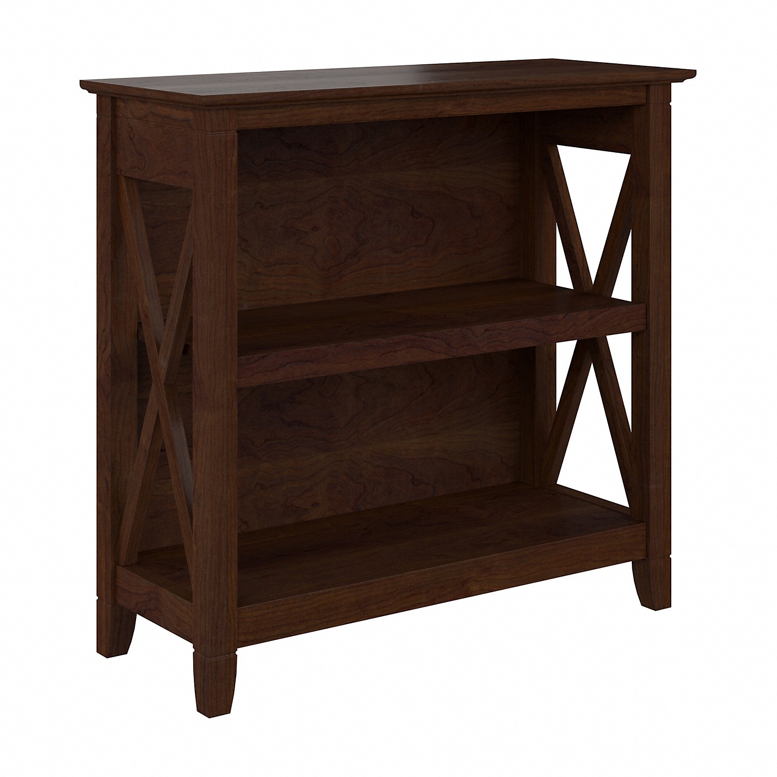 Bush Furniture Key West 30H 2-Shelf Bookcase with Adjustable Shelf, Bing Cherry (KWB124BC-03)