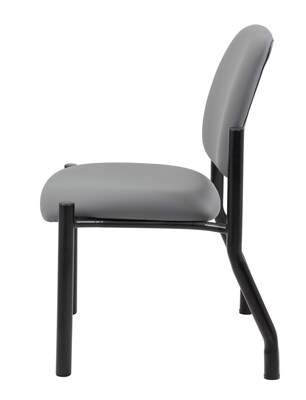 Boss Office Products Bariatric Armless Vinyl Guest Chair, 300 lb. Capacity, Grey (B9595AM-GY)