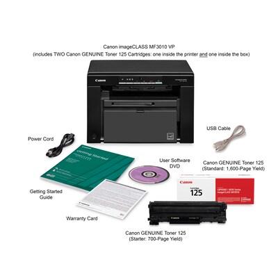 Canon imageCLASS MF3010 VP Black & White Laser Printer, All-In-One, Print, Scan, Copy (5252B037)