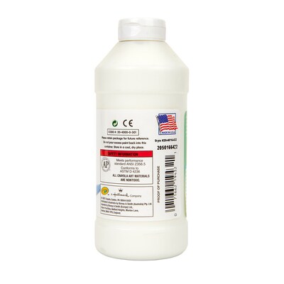 Crayola Portfolio Series Acrylic Paint, White, 16 oz., 2/Bundle (BIN204016432-2)