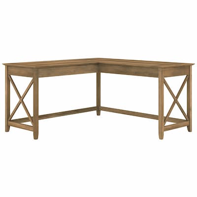 Bush Furniture Key West 60W L Shaped Desk, Reclaimed Pine (KWD160RCP-03)