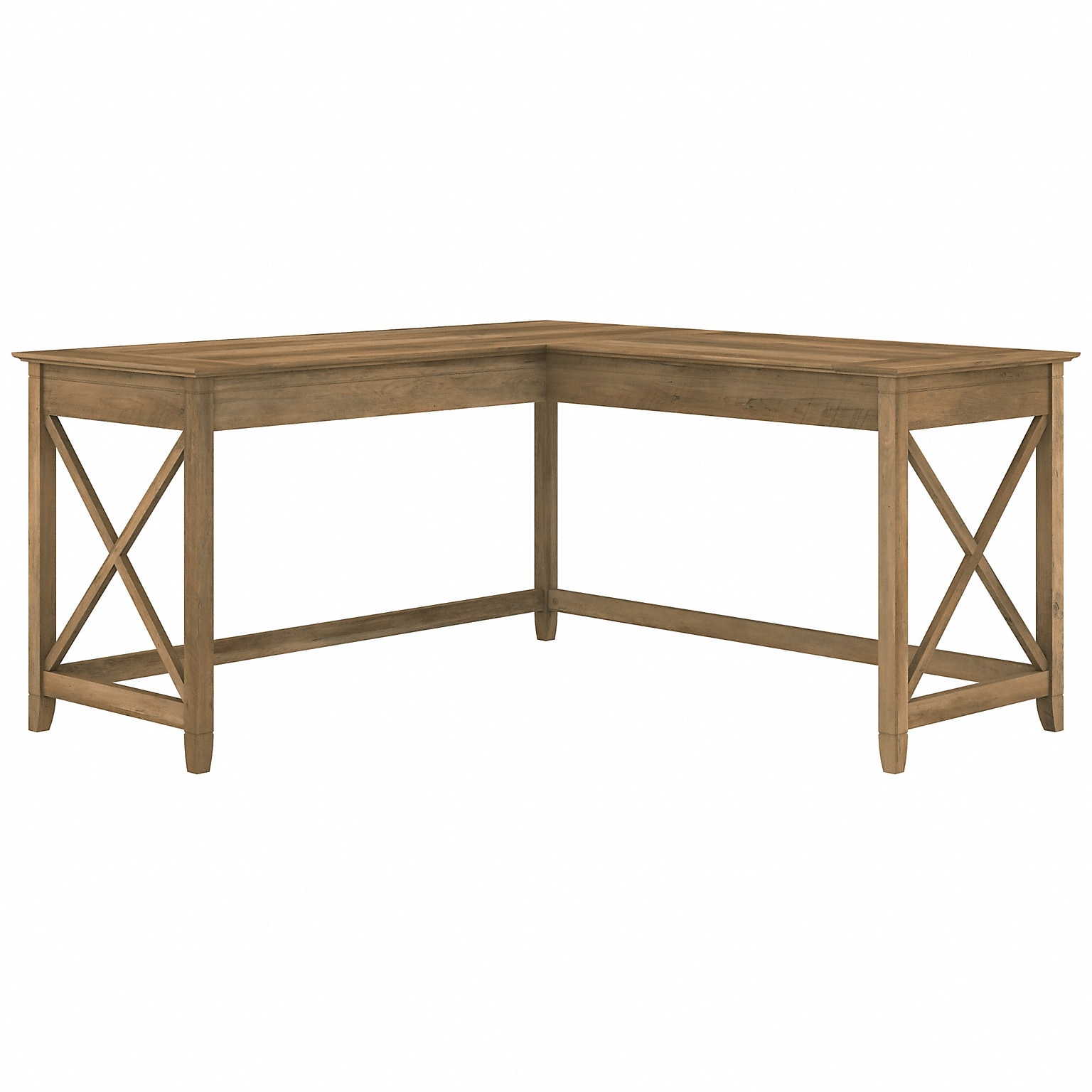 Bush Furniture Key West 60W L Shaped Desk, Reclaimed Pine (KWD160RCP-03)