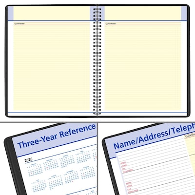 2027 AT-A-GLANCE QuickNotes 8" x 10" Weekly & Monthly Appointment Book, Faux Leather Cover, Black (76-01-05-27)