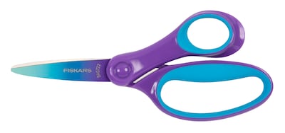 Fiskars 6 Stainless Steel Kids Scissors, Pointed Tip, Purple/Turquoise (1067127)