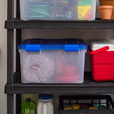 Iris WeatherPro 44 Quart Storage Bin with Latching Lid, Plastic, Clear, 4/Pack (500132)