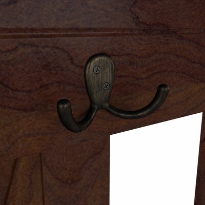 Bush Furniture Key West 66" Entryway Storage Set with Hall Tree, Shoe Bench, and 2-Door Cabinet, Bing Cherry (KWS054BC)