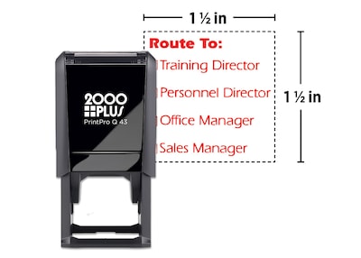 Custom 2000 Plus® PrintPro™ Q43 Self-Inking Square Stamp, 1-1/2 x 1-1/2