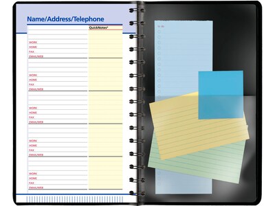 2025 AT-A-GLANCE QuickNotes 5" x 8" Daily & Monthly Appointment Book, Faux Leather Cover, Black (76-04-05-25)