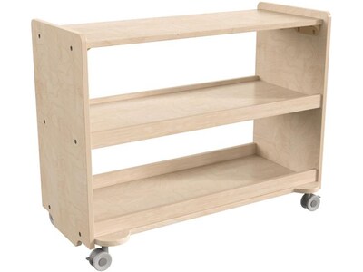 Flash Furniture Bright Beginnings Mobile 2-Section Storage Cart, 24.5H x 31.5W x 13D, Brown (MK-K