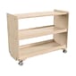 Flash Furniture Bright Beginnings Mobile 2-Section Storage Cart, 24.5"H x 31.5"W x 13"D, Brown (MK-KE24107-GG)