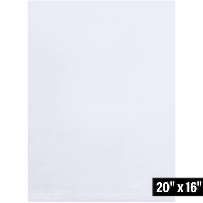 16 x 20 Layflat Poly Bag, 2 Mil, Clear, 1000/Carton (000575)