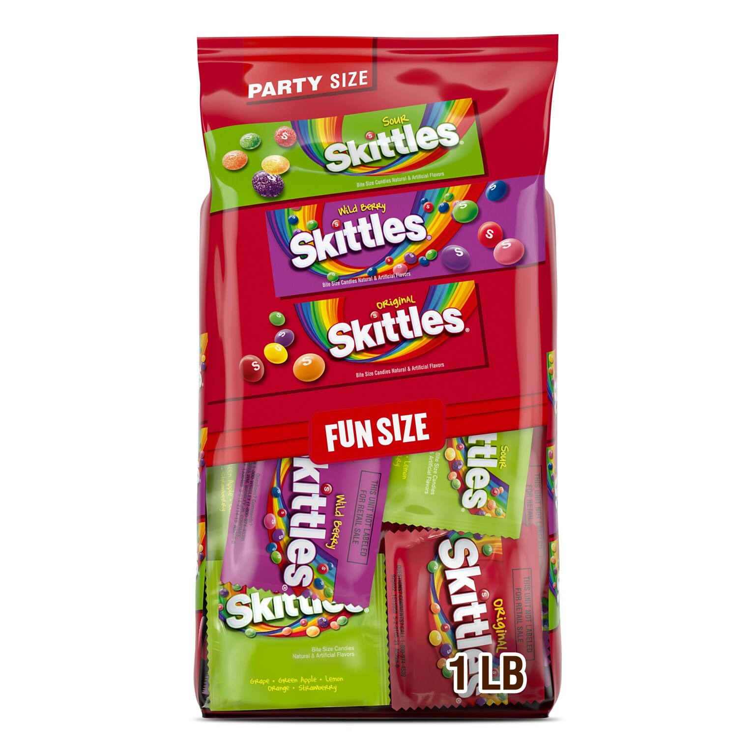 Skittles Original Party Size Wild Berry & Sour Fun Size Chewy Candy, 26.46 oz. (MMM29711)
