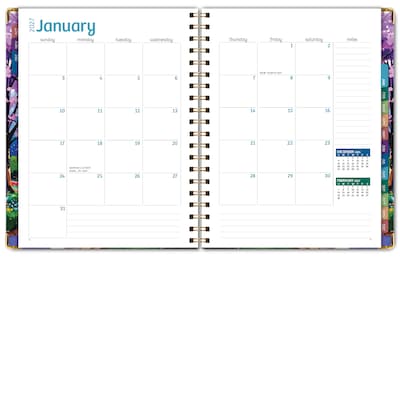 2027 Excello Brands 9" x 11" Weekly & Monthly Standard Planner, Paperboard Cover, Watercolor Tree (FSHN-CY27-8511-43)
