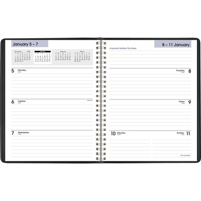 2026 AT-A-GLANCE DayMinder Executive 7 x 8.75 Weekly & Monthly Planner, Faux Leather Cover, Black (G546-00-26)