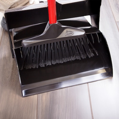 Libman Broom with Dustpan, Black/Red, 2/Carton (919)