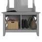 Bush Furniture Key West 66" Hall Tree with Shoe Storage Bench, Cape Cod Gray (KWS166CG-03)