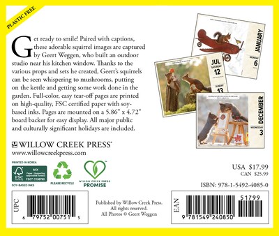 2025 Willow Creek Gettin' Squirrelly  6.2" x 5.4" Day-to-Day Calendar, Multi (40850)