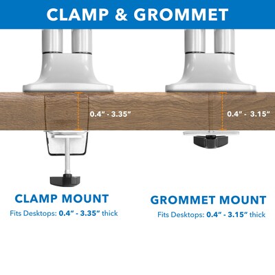 Mount-lt! Adjustable Dual Monitor Arm Mount, Up To 32", Silver (MI-1772)