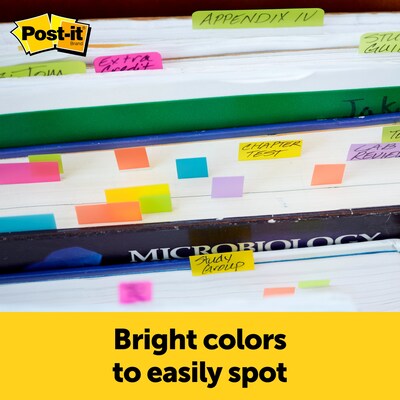 Post-it Page Markers, Assorted Colors , .5 in. x 1.875 in., 100 Sheets/Pad, 5 Pads/Pack (6705AN)