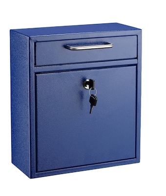 AdirOffice Steel Indoor/Outdoor Interoffice Mailbox, Medium, Blue (631-05-BLU-PKG)