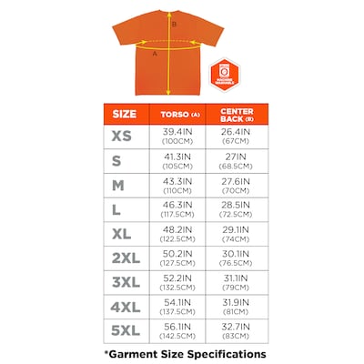 GloWear 8092 High Visibility Short Sleeve T-Shirt, Orange, 4XL (21808)