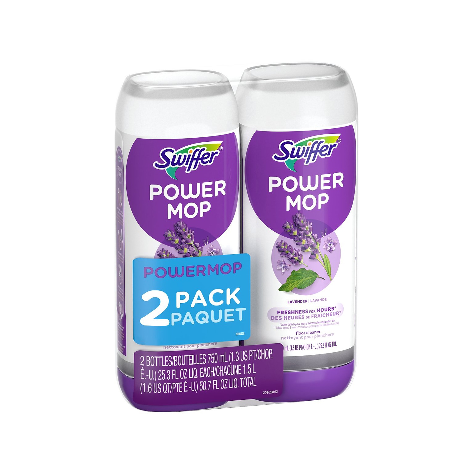 Swiffer PowerMop Floor Cleaner, Lavender Scent, 25.3 Fl. Oz., 2/Pack (08423)