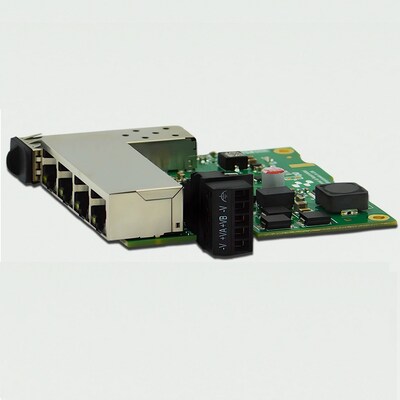 Brainboxes Industrial 4-Port Gigabit Unmanaged Ethernet Switch, 1000 Mbps, Silver (SW-184)