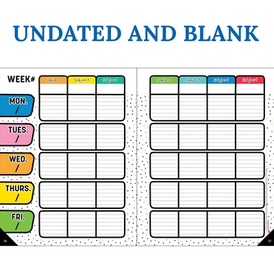 Carson Dellosa Education Happy Place Undated Lesson Planner, 10.9" x 8.9", 128 Pages (CD-105034)