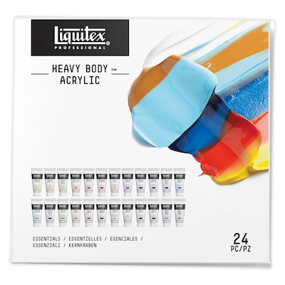 Liquitex Professional Heavy Body Acrylic Paint Tube, Assorted Colors, 22 mL, 24/Pack (LIQ3699386)