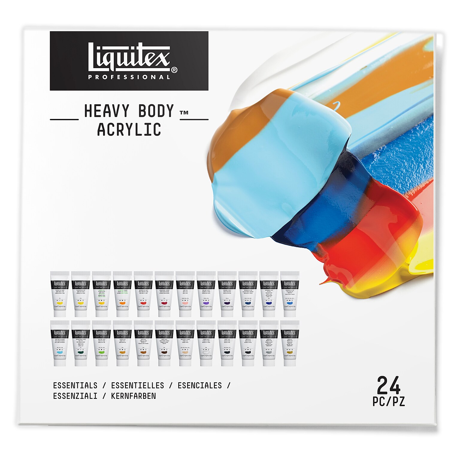 Liquitex Professional Heavy Body Acrylic Paint Tube, Assorted Colors, 22 mL, 24/Pack (LIQ3699386)