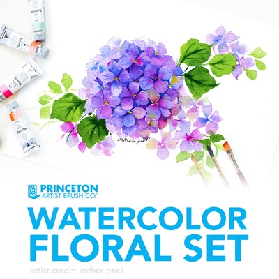 Princeton Watercolor Synthetic Floral Brush Set, Assorted, 5/Pack (PBXPFLORALSET1)