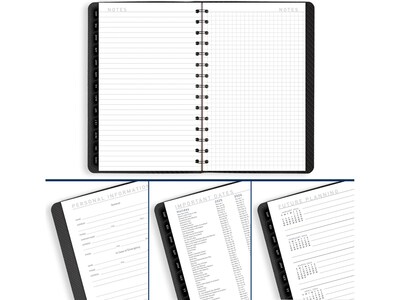 2025 AT-A-GLANCE Contemporary 5" x 8" Weekly & Monthly Planner, Faux Leather Cover, Charcoal (70-100X-45-25)