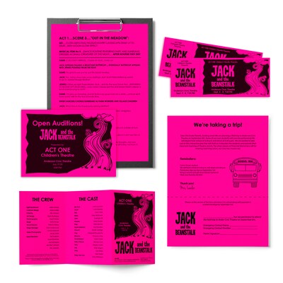 Astrobrights 8.5" x 11" Color Multipurpose Paper, 24 lbs., Fireball Fuchsia, 500 Sheets/Ream, 10/Ream (22671/21678CT)