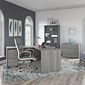 Bush Business Furniture Studio C 60W x 30D L Shaped Desk with Mobile File Cabinet and 42W Return, Platinum Gray (STC008PGSU)