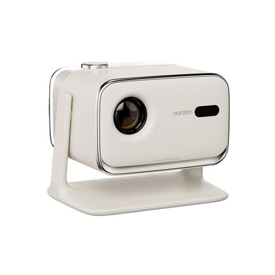 Aurzen Boom Mini Smart Projector with Google TV, Off-White (Boom Mini-WH)