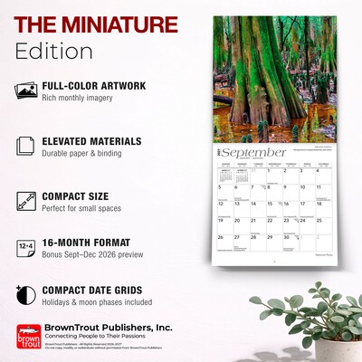 2027 BrownTrout National Parks 7" x 7" Monthly Wall Calendar (9798330709533)