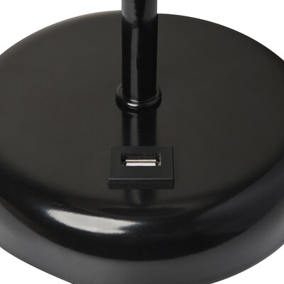 Creekwood Home Oslo 19.50" LED Table Lamp with USB Port, Black/White (CWT-2011-BA)