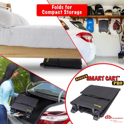 Dbest Bigger Smart Cart Pro Collapsible Rolling Cart, Black (01-854)