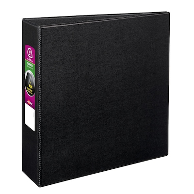 Avery Durable 3 3-Ring Non-View Binders, Slant Ring, Black (27650)