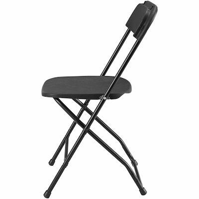 Lorell Injection-Molded Folding Chairs, Black, 4/Carton (LLR62534)