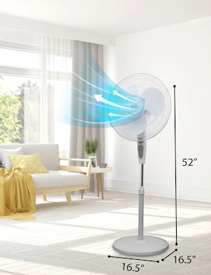 Black & Decker 18" Oscillating Pedestal Fan with Remote, 3-Speed, White (BDSF18MW)